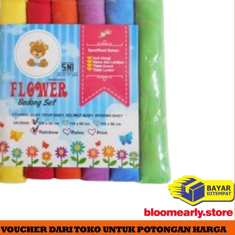 ◄ Perlengkapan Bedong Bayi Polos Rainbow Isi 6 Pcs baby shop baru  K8U4 ♫