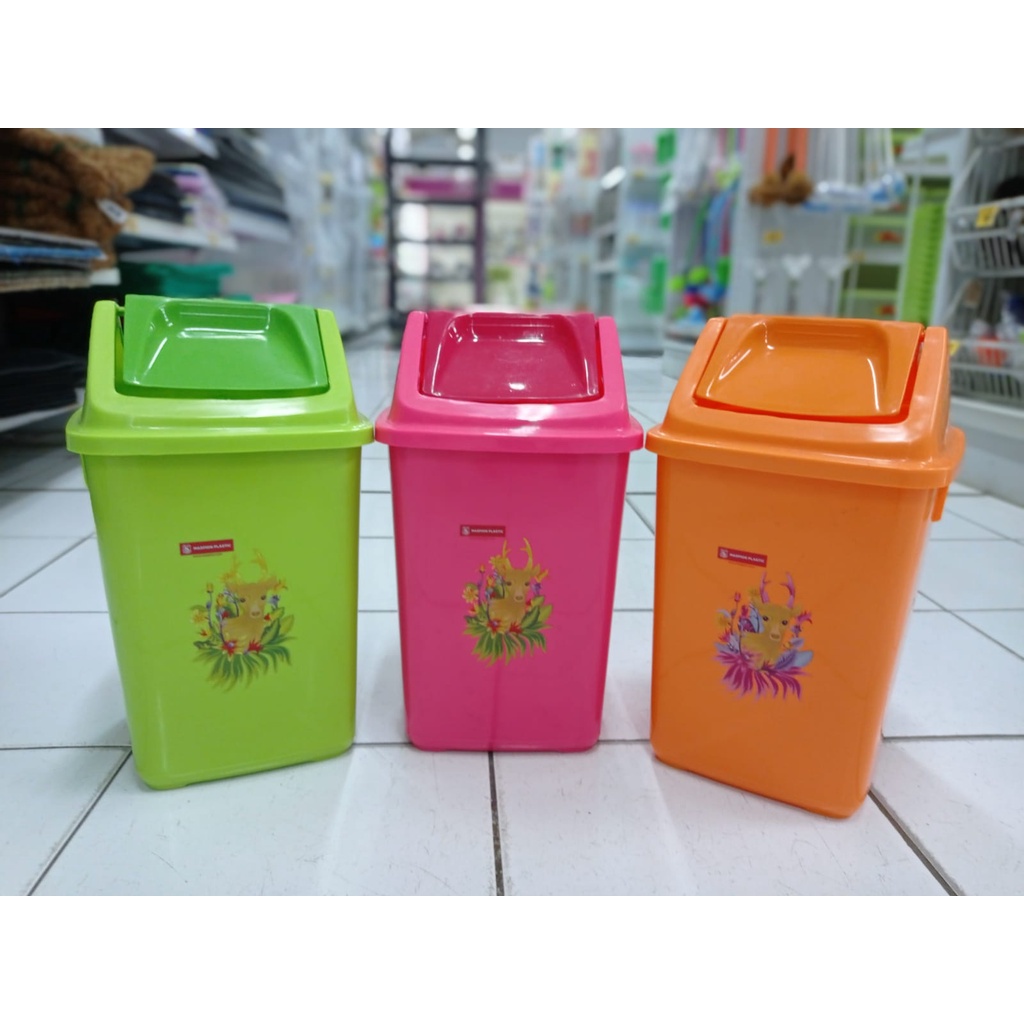 MASPION Tempat Sampah + Tutup B-T 174 10 Liter / Tong Sampah Plastik - Warna Random