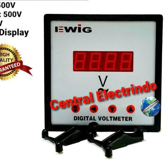 ♥ Volt Meter Digital LED 96x96mm E294U Single Dislplay EWIG. ⅍
