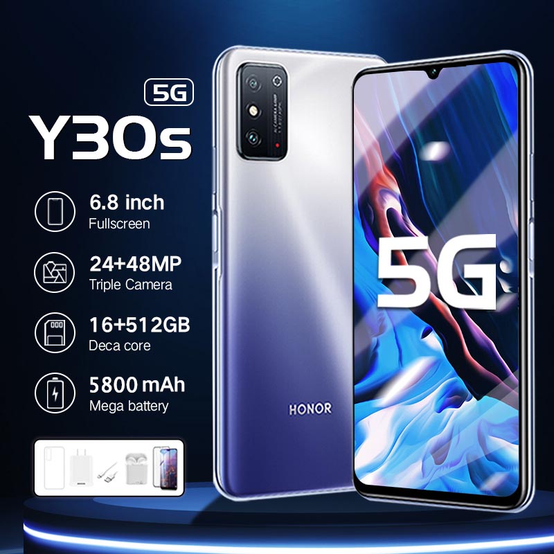 【Bisa COD】Android HP Y30s Handphone Asli 6.8Inci Siswa Belajar Ponsel dual card dual standby gaming 