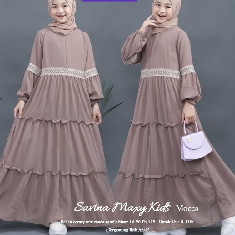 SALE TERBATAS Gamis anak 7~16 tahun Syari savina maxy kids