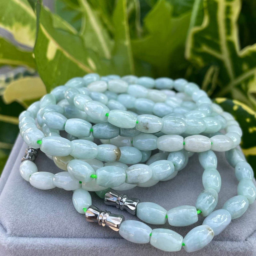 kalung giok asli burma hijau oval batu natural asli sertifikat cina