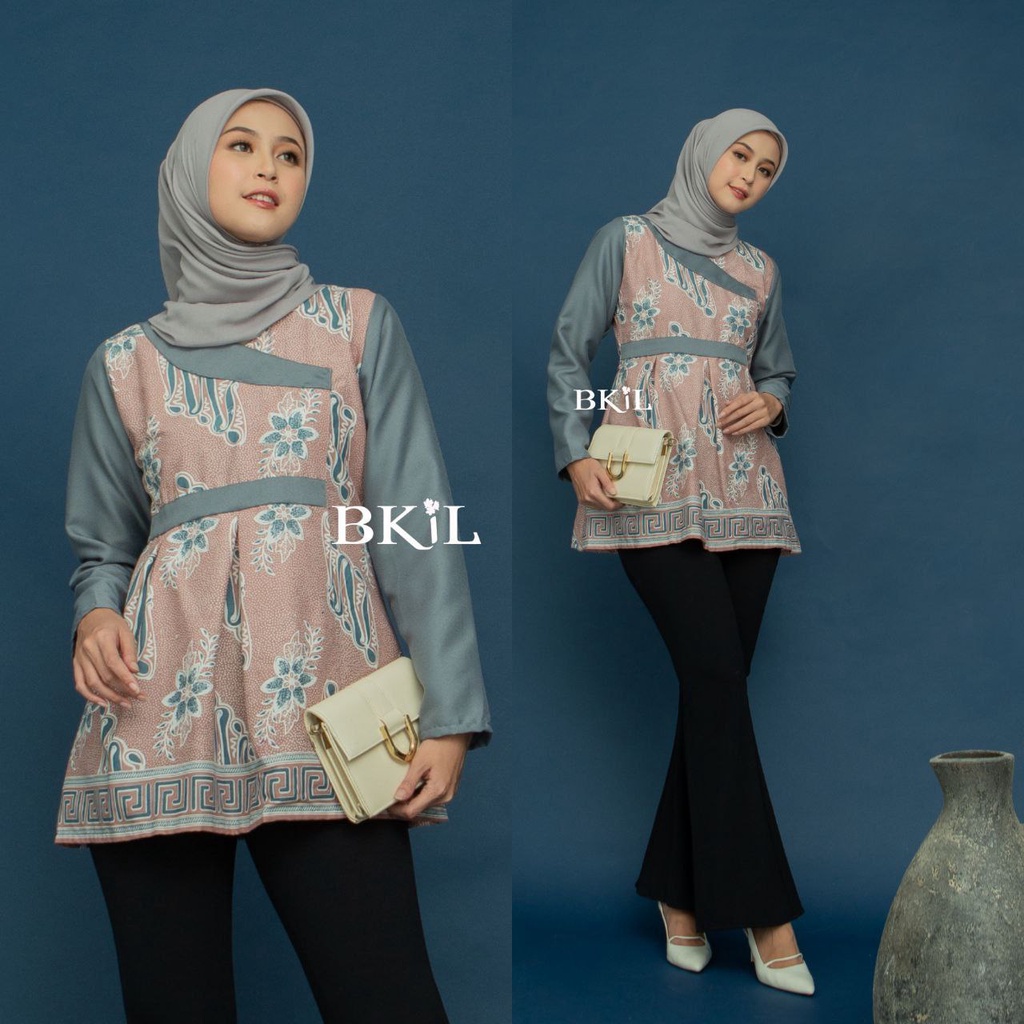 Baju Batik Wanita Modern Atasan Blouse Batik Kerja Wanita Kantor