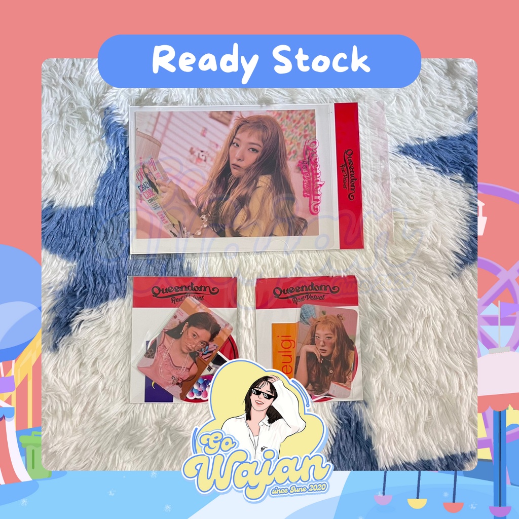 [ READY STOCK ] RED VELVET QUEENDOM MD LUGGAGE STICKER HOLOGRAM PHOTOCARD PC SET IRENE SEULGI WENDY 