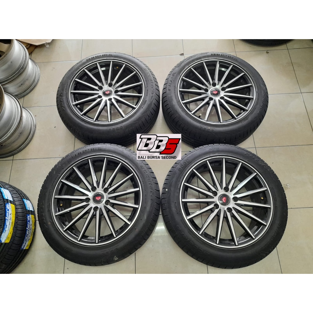 velg mobil bekas vossen ring 17 pcd 5x114 & ban 215/55 cocok untuk hrv, inova, camry, rush, terios, 