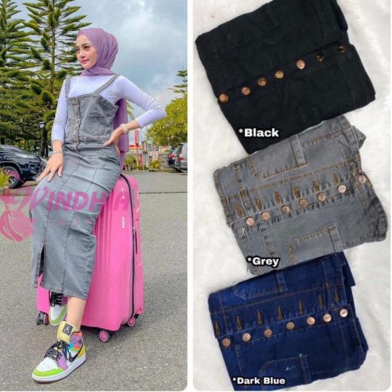 READY Delila Delilla Overall Jeans Wanita | Overal Rok Kodok Jean Jens Jins Denim