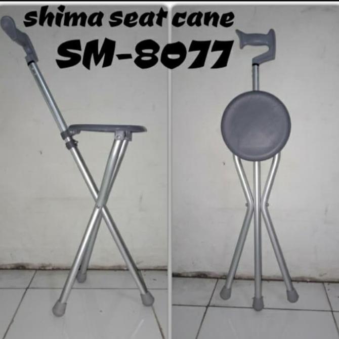 Tongkat Duduk Shima Kursi Lipat Sholat Lansia Traveling Haji