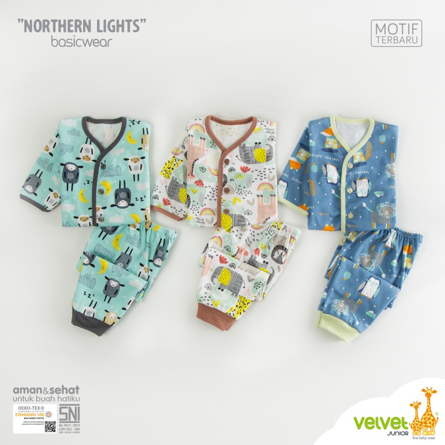 Setelan Baju Anak - Velvet Northern Set Baju Panjang + Celana Panjang 0-3m/S/M/L