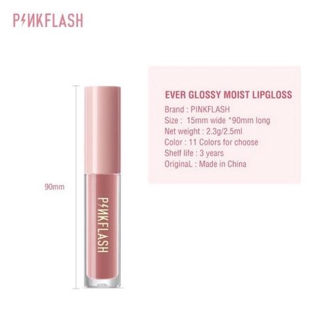 ^ KYRA ^ Pinkflash Lip Gloss Lasting Lipgloss Moisturizing Shine and Shimmer Plumping Pink Flash PF-L02