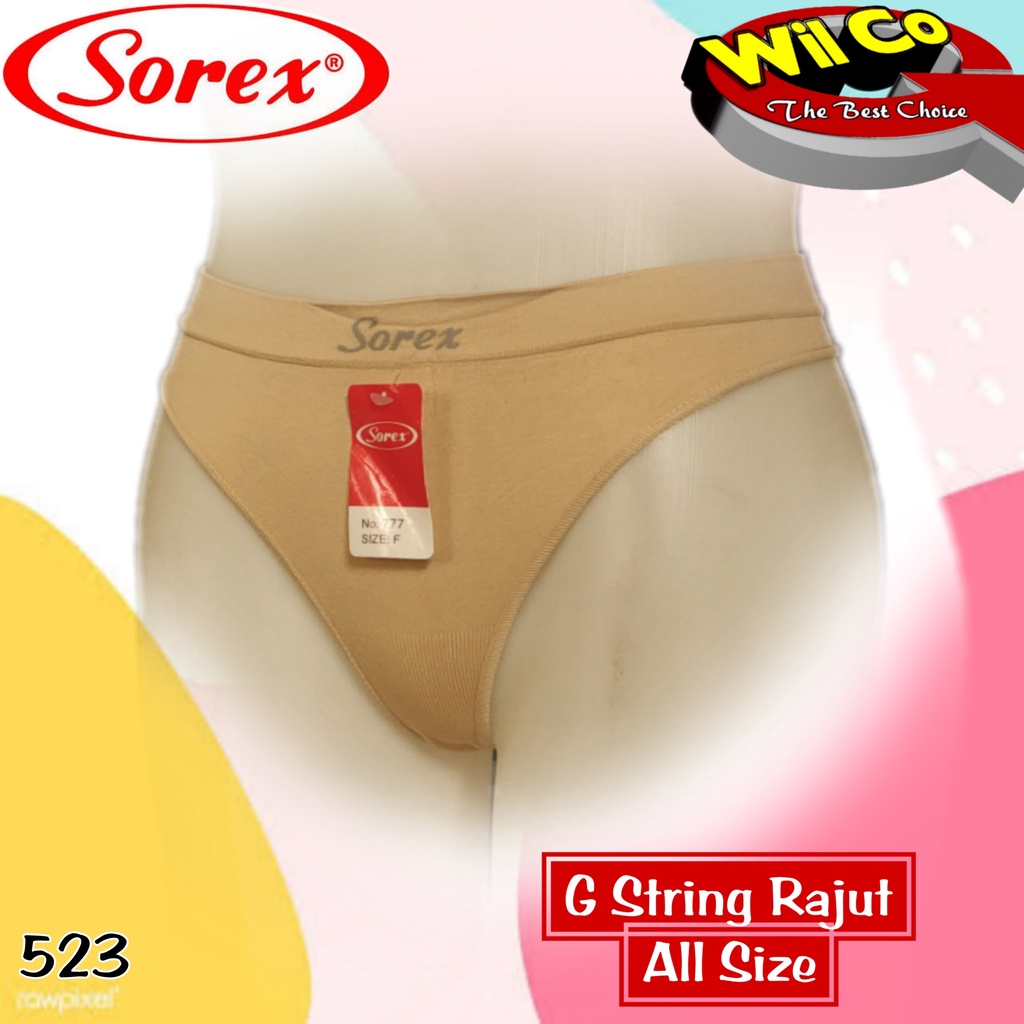 K523 - (Harga Per 1 Potong) CELANA DALAM GSTRING PAKAIAN WANITA PAKAIAN DALAM WANITA SOREX RAJUT FREESIZE