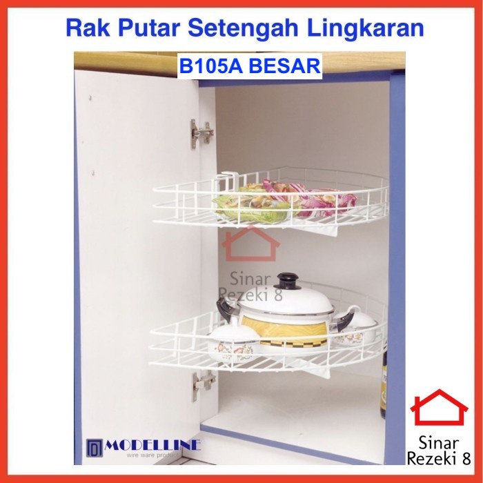 Rak Dapur Rak Modelline B105A Putar Setengah Lingkaran Dapur / Sudut 180 Derajat