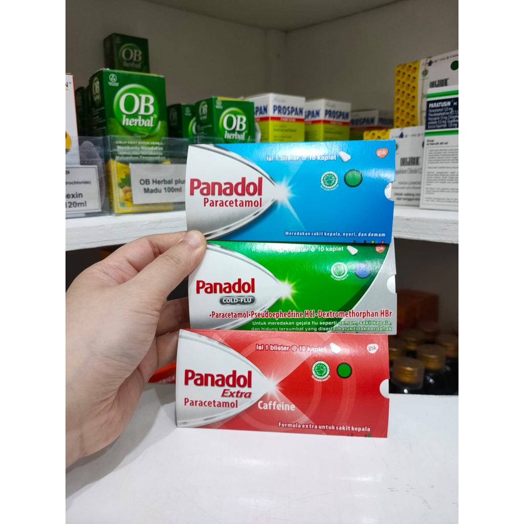 Panadol Merah,biru Dan Hijau Isi 10 Tablet Obat Original