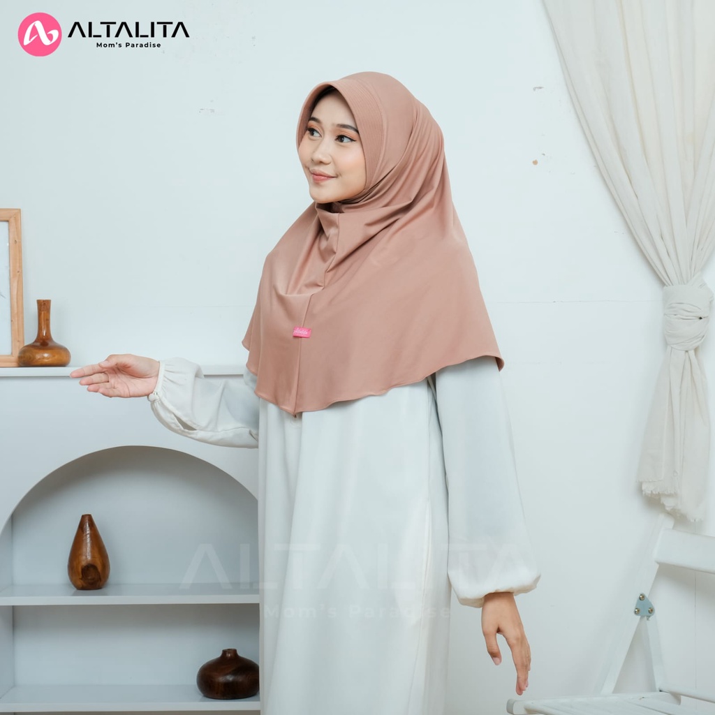 Altalita - Hijab Bergo Hamidah Menutup Dada pet Kerudung Bergo Sport Ukuran L Polos pet Tebal Bahan Jersey Premium Cocok Untuk Sekolah Olahraga Volly Futsal Senam dan Sehari-Hari