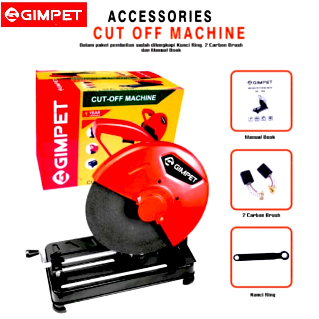 Cut-Off Machine / CUT OFF SAW / Mesin Pemotong Besi Duduk / Gergaji Meja GIMPET 14IN FULL TEMBAGA