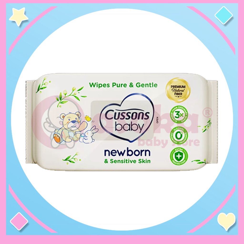 Cussons Baby Wipes Newborn Pure &amp; Gentle - Tisu Basah Bayi Isi 45 Sheets ASOKA