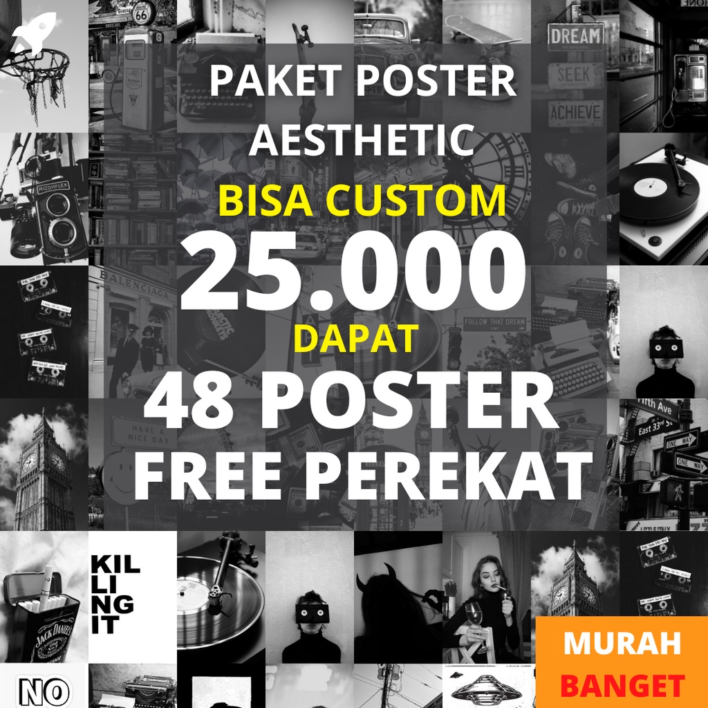 (ISI 48) AESTHETIC WALL DECOR l POSTER DINDING KAMAR TERMURAH  UKURAN A5 A6