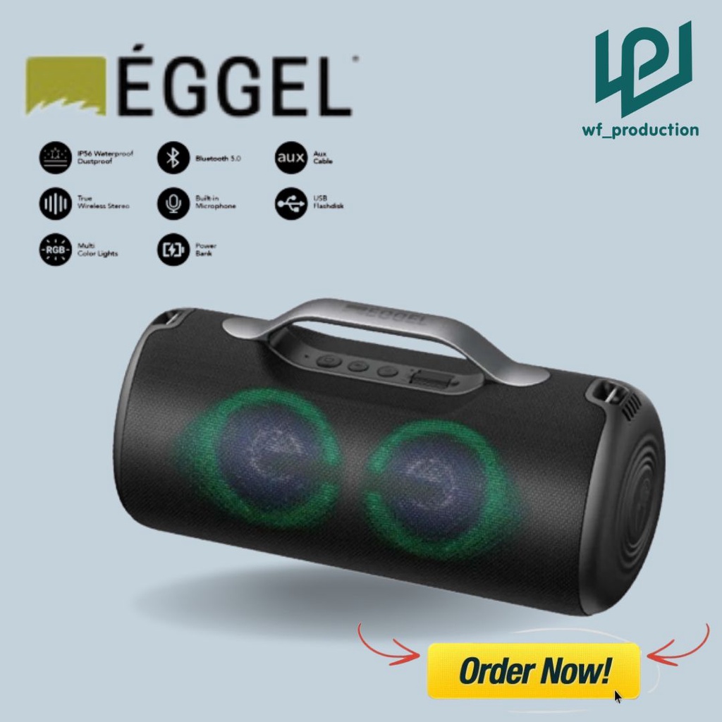Eggel Elite XL 2 Waterproof Bluetooth Speaker with RGB Light