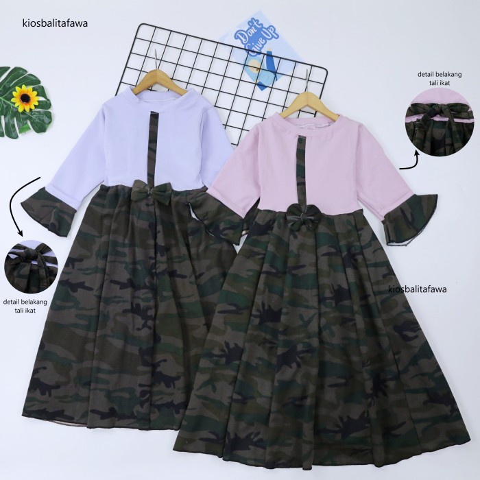 Baju Muslim Anak Abri Gamis Farissa 6-7 Tahun Baju Anak Muslim Dress Perempuan - Lengan Terompet F5G