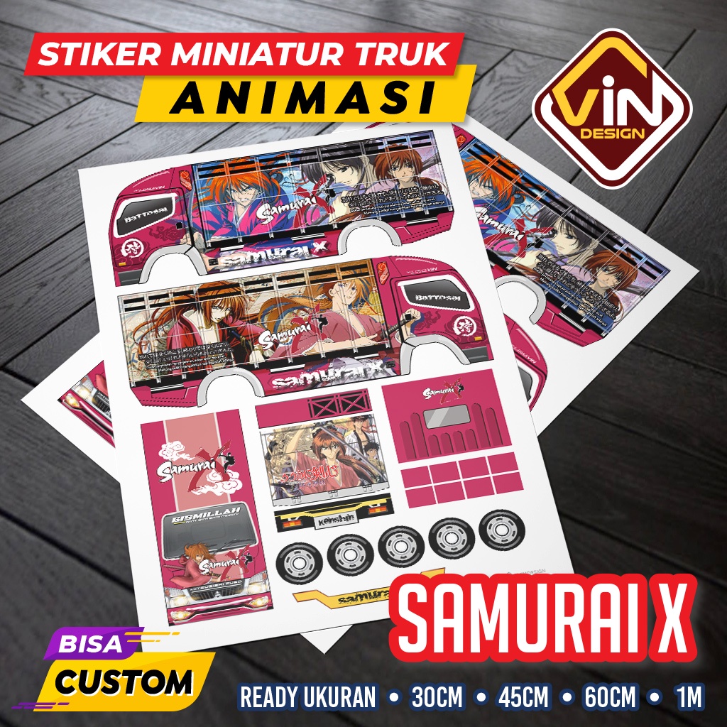 Stiker Miniatur Truk Oleng - Samurai X
