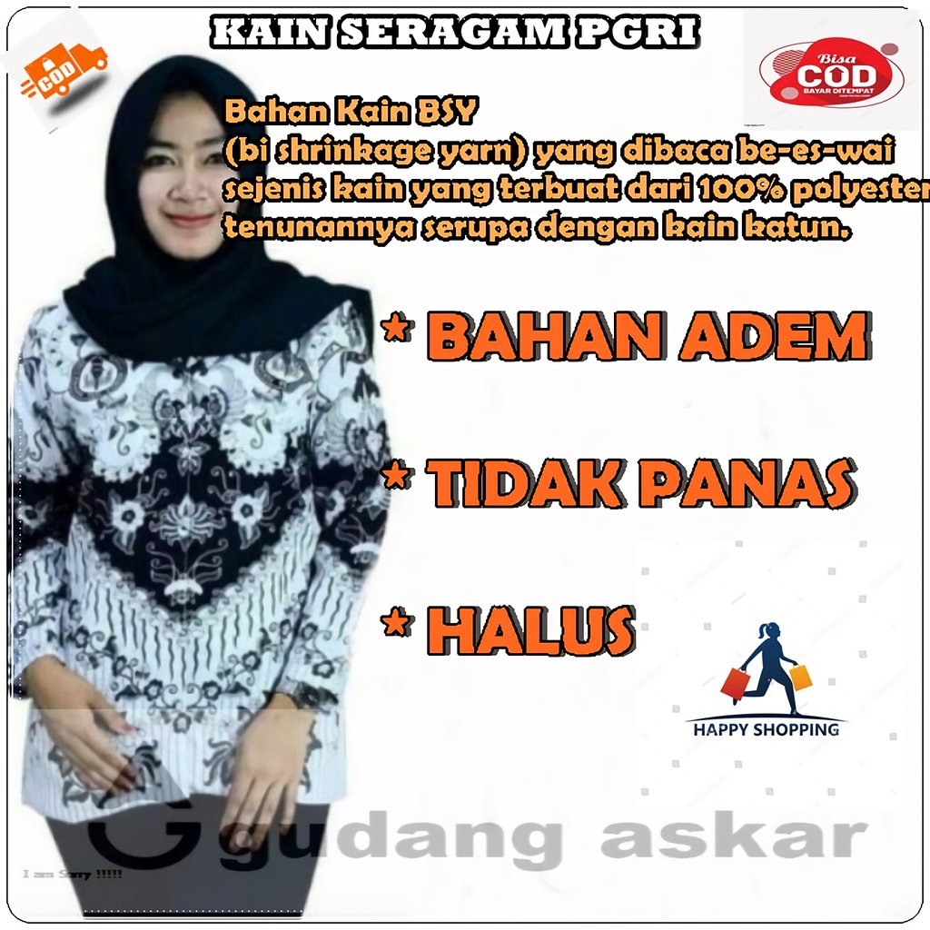 [DISKON] Kain PGRI Kain Bahan Seragam Dinas PGRI TERBARU Kain Batik PGRI Dasar Kain PGRI