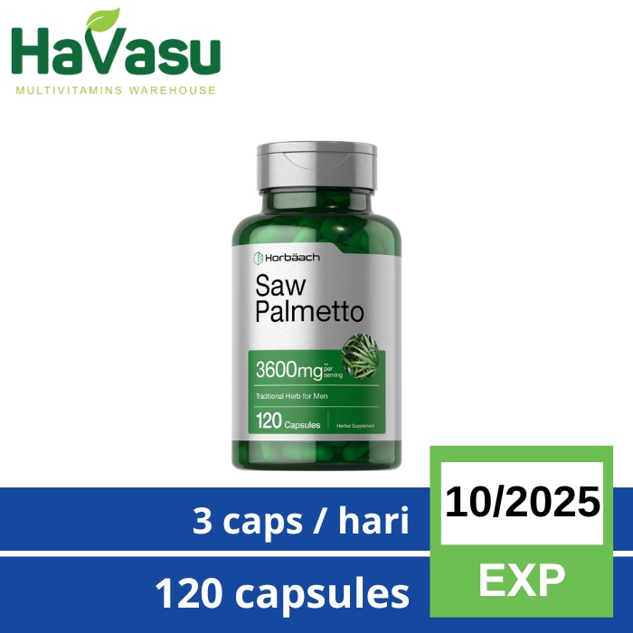 Horbaach Saw Palmetto 3600 Mg Prostat Prostate Urinary Hair Support