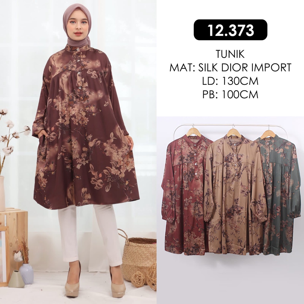 PGMTA - TUNIK YMD 12373 Silk Dior Import Wanita Muslim Fashion Hijab Terlaris