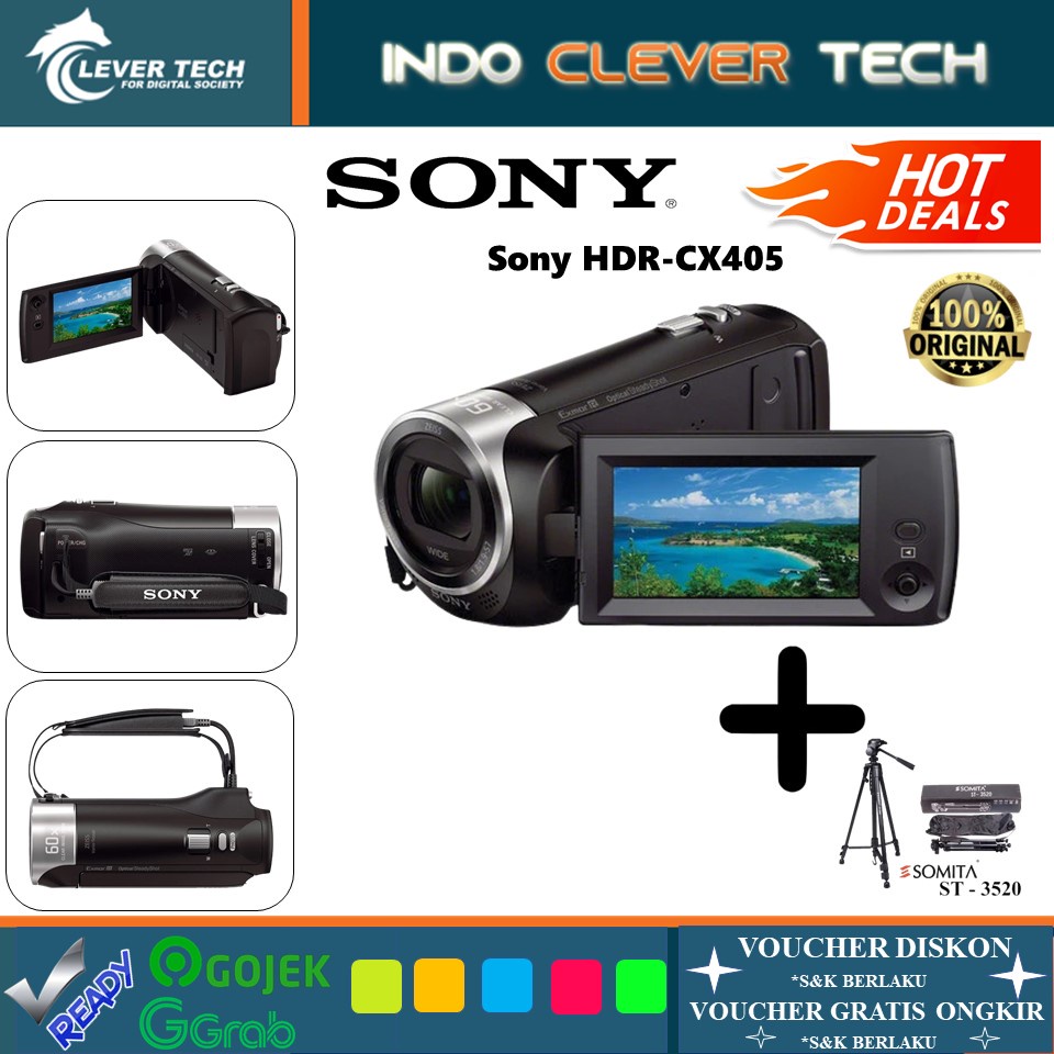 Sony HDR-CX405 HD Handycam + TRIPOD SOMITA