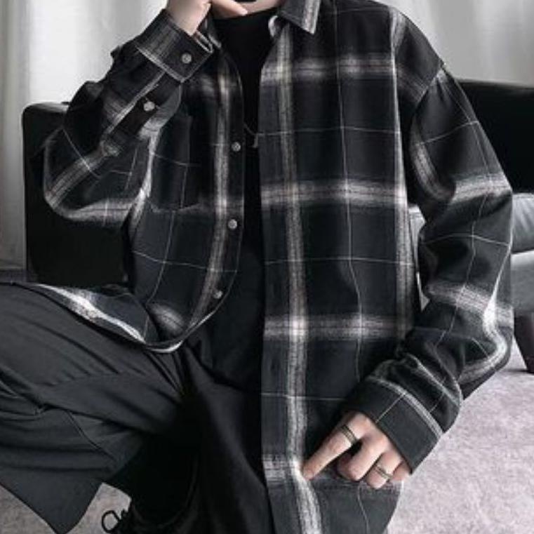 Kemeja Flanel Pria Lengan Panjang Kemeja Kotak kotak Wanita Outer Premium Katun M L XL by Arkadia Sh