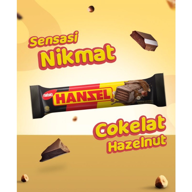 

Hanzel Nabati Wafer Coklat Hanzelnut isi 12 pcs 34 gram