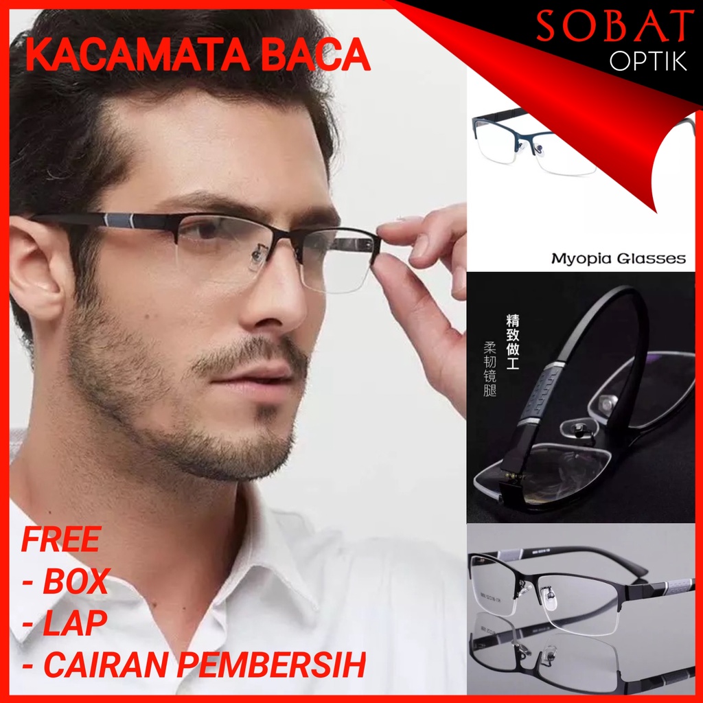 Kacamata baca pria dan wanita +1.00 sampai +3.00