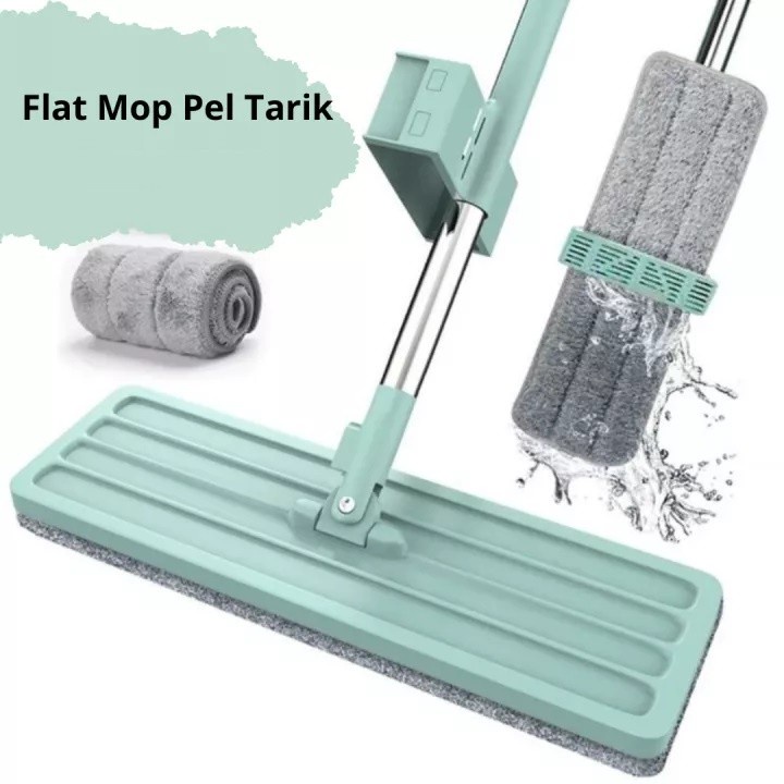 HC Alat Pel Lantai Tarik Flat Mop Peras Tanpa Tangan Ultra Mop Pembersih lantai / Alat Sapu Pel Lantai Tarik Dorong Ultra Mop Lipat Praktis Microfiber / Peralatan Kebersihan Rumah Serbaguna Flat Handsfree / Kain Lap Pembersih Lantai Dinding Langit Rotasi