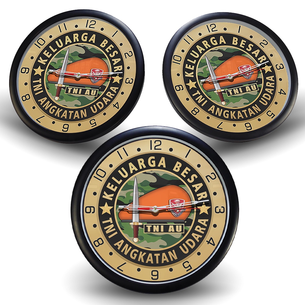 (Masuk) Jam Dinding KELUARGA BESAR TNI-AU {Istimewa} Light Gold