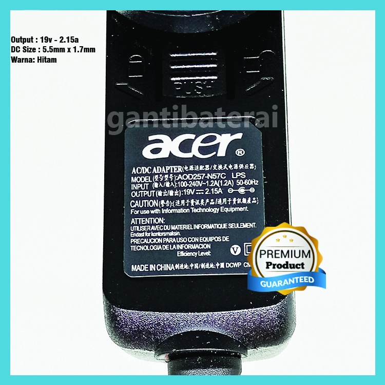 Adaptor Charger Acer Travelmate B113 TMB113-E TMB113-M 19V 2.15A Ori