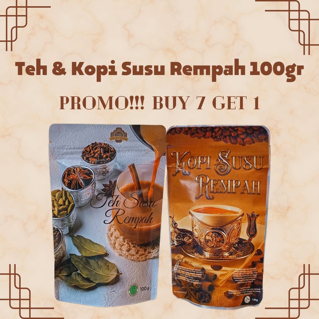 

PROMO BUY 7 GET 1 / Teh susu rempah / teh bubuk rempah / teh kapulaga (100gr)