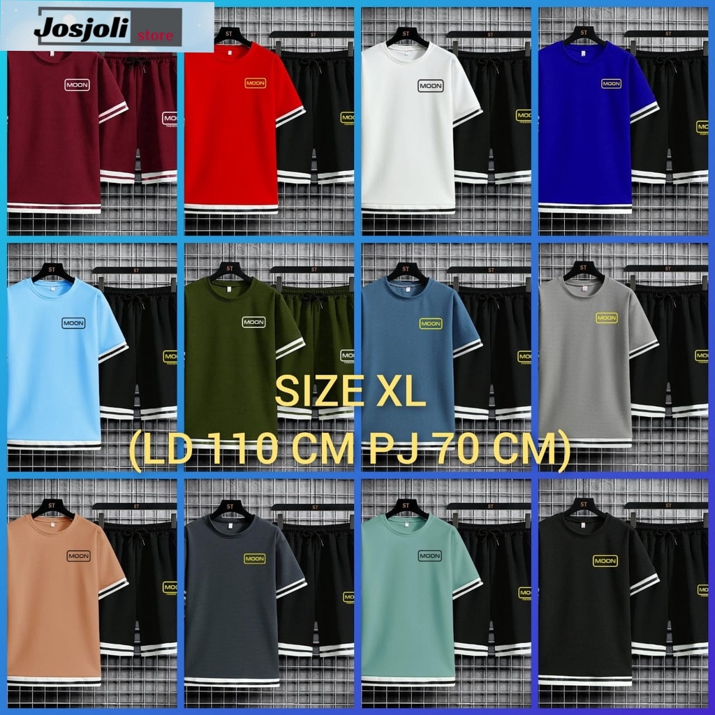 JOSJOLI_STORE/Stelan Moon/Satu Stel Atasan dan Bawahan Pria Dewasa/L XL