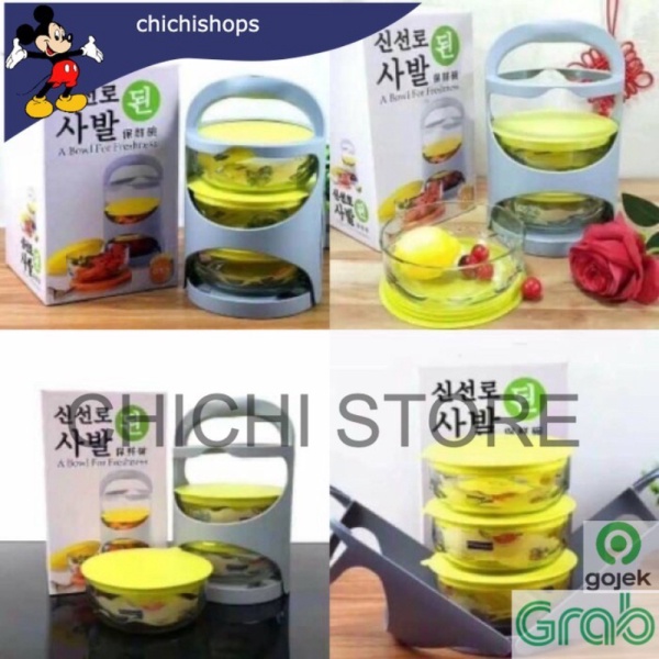 

Dijual 3 stacked bowl anti tumpah korea CC Diskon