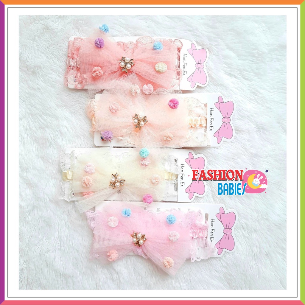 BANDANA IMPORT SHIFON POM POM PASTEL | AKSESORIES KEPALA ANAK ❤ Fashionbabies ❤