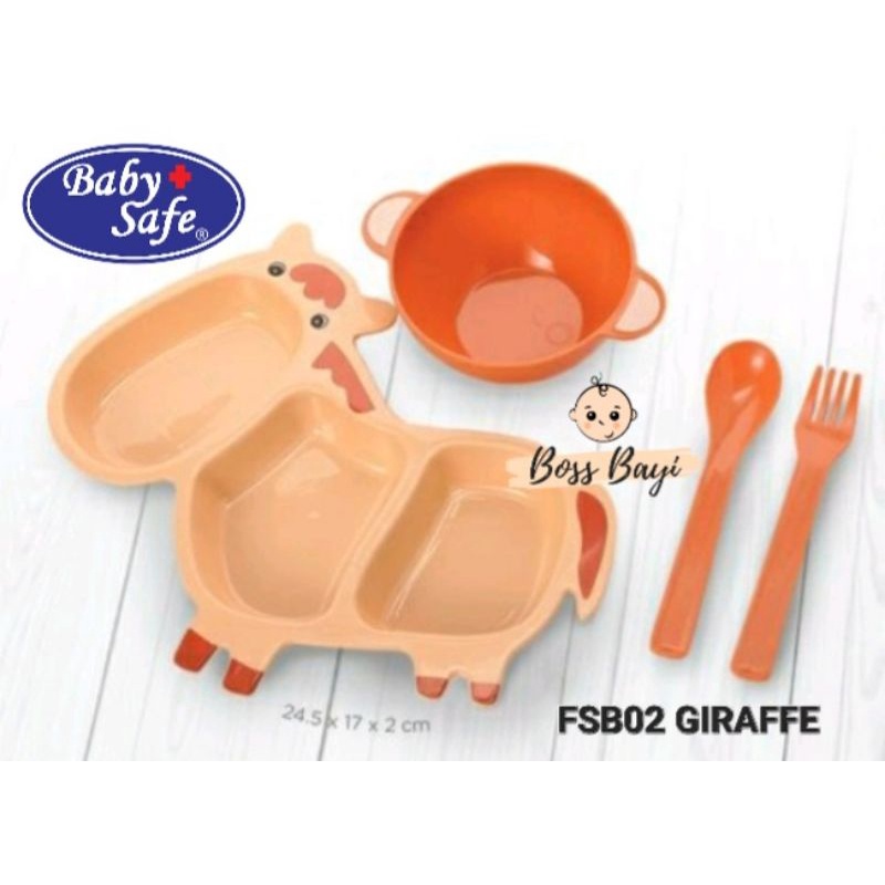 BABY SAFE - Set Perlengkapan Makan Bayi Anak Bentuk Hewan FS801 | FS802