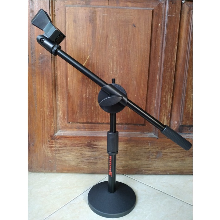 Ase Stand Mic Pendek Lentur Utk Meja Full Besi 2 Mic Good Quality