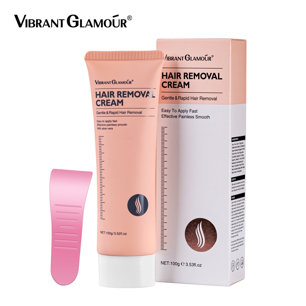 VIBRANT GLAMOUR Hair Removal Cream,Krim Penghilang Rambut/Penghilangan Bulu Yang Cepat Dan Permanen/Untuk Menghilangkan Bulu Dengan Pada Lengan, Ketiak, Lembut Dan Tidak Menyebabkan Iritasi Tanpa Efek Samping 100Gr