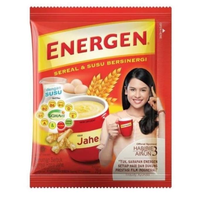 

Energen Rasa Vanila/Kacang hijau/Coklat/Jahe 1 Renceng 10 Sachet 30gr uru01