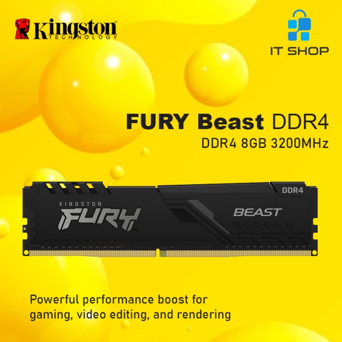 Kingston Fury Beast 8Gb Ddr4 - 3200Mhz