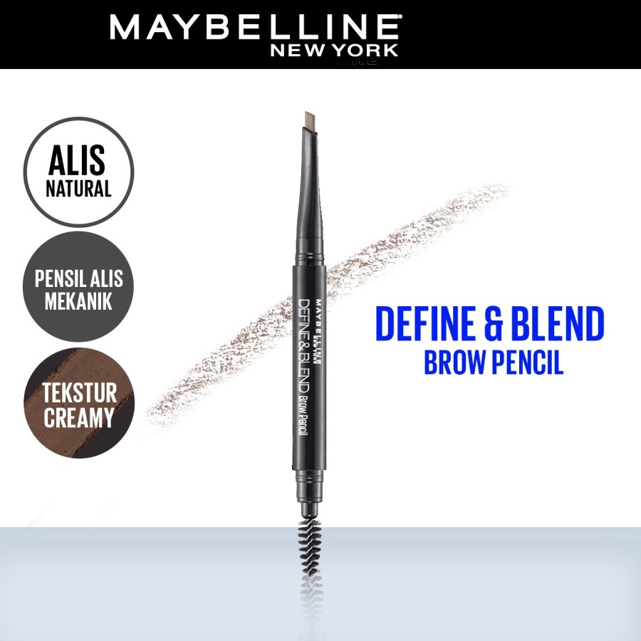 Maybelline Define And Blend Mechanic Eyebrow Pencil - Pensil Alis - Grey Brown - Natural Brown