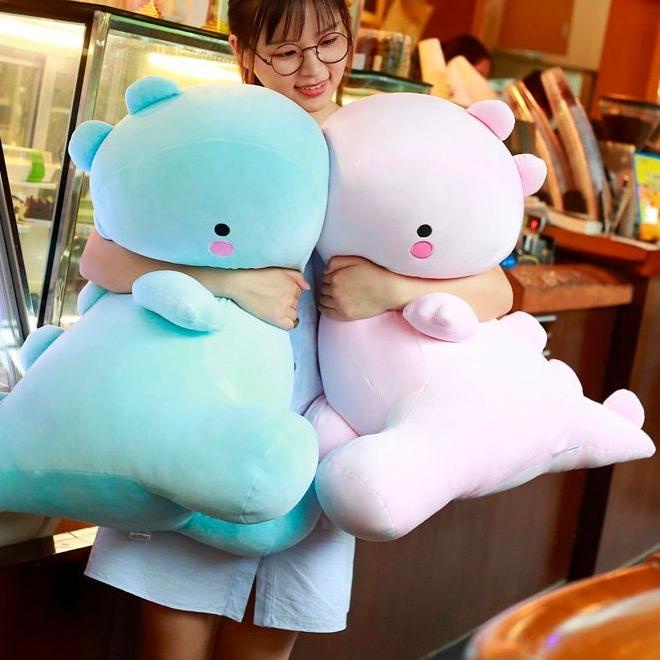 ♪ Mainan Boneka Dinosaurus Lucu Imut Terbaru Bahan Plush Lembut Untuk Hadiah Anak Couple Pasangan ➱