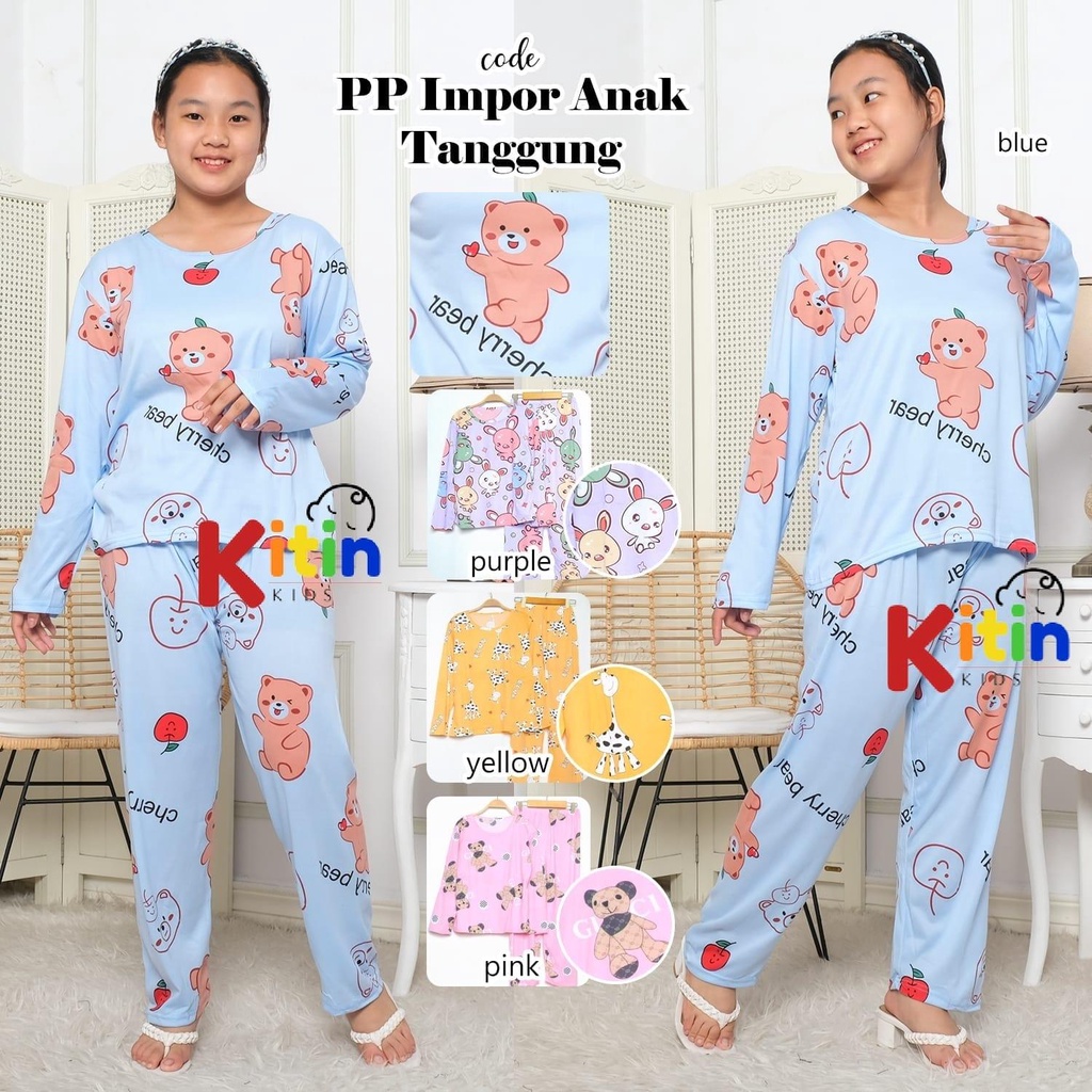 SJ - PP BAJU TIDUR ANAK IMPORT PRINTING PREMIUM PIYAMA ANAK ABG TANGGUNG DEWASA FIT TO L RANDOM MOTI