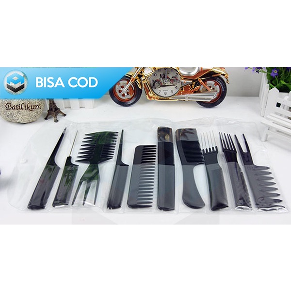 SISIR RAMBUT LENGKAP ISI 10 SISIR SALON SET PROFESSIONAL GOOD QUALITY