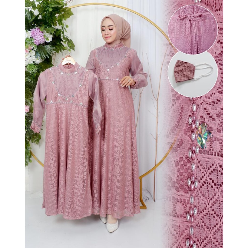 Gamis Couple Payet Terbaru || Gamis Ibu dan Anak || Dress Pesta Modern 2023 || Bisa Bayar di Tempat (COD) || Malika Dress ~ DVN STYLE