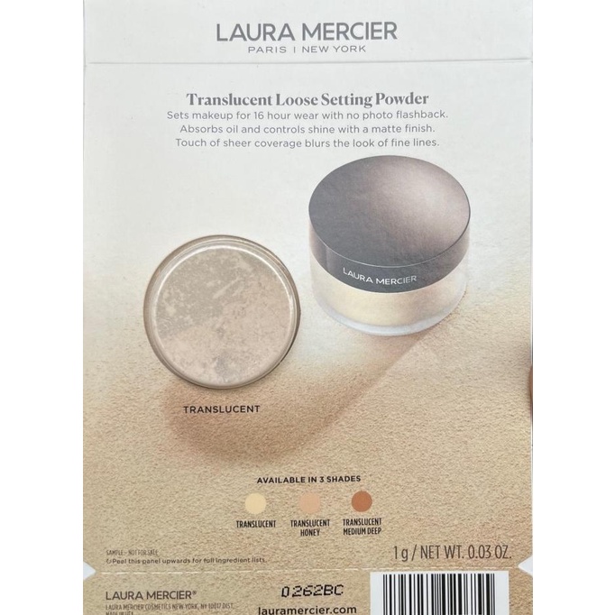 Laura Mercier Translucent Loose Setting Powder sample card