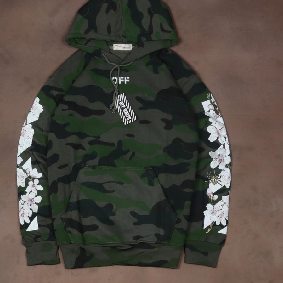 ♝ Jaket Hoodie Off White CAMO LORENG ✽