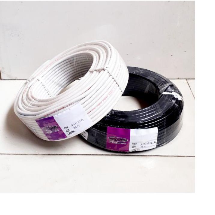 ♛ Kabel listrik serabut HYO  hitam  putih 1 roll ●